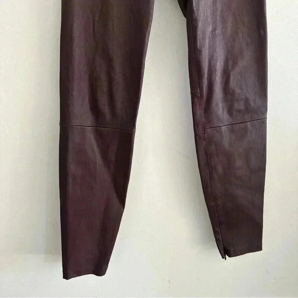 New Vince 100% Lamb Leather Skinny Slim Fit Pants Burgundy M - Picture 8 of 12
